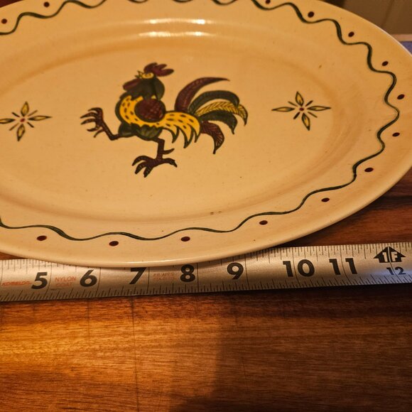 mid century 1950s poppytrail of Californea metlox provincial rooster platter - Picture 4 of 5